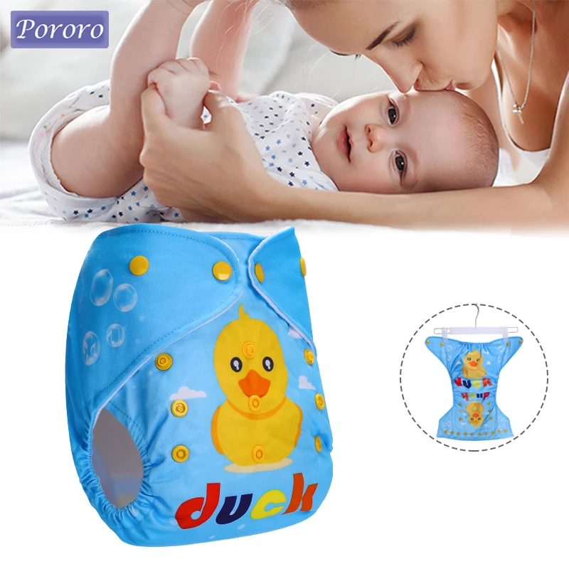 Cartoon Duck Print Washable Toilet Training Pant Pannolino Di Stoffa Per Neonati Riutilizzabile Pannolino Ecologico Baby Shower Regalo Per 0-3 Anni