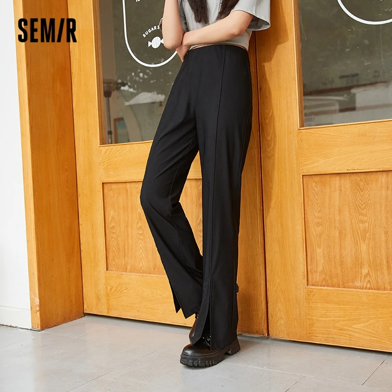 Semir Casual Pants Women Split Texture Shows Thin Legs And Long Flared Pants 2022 Summer New Simple Trousers Fashion