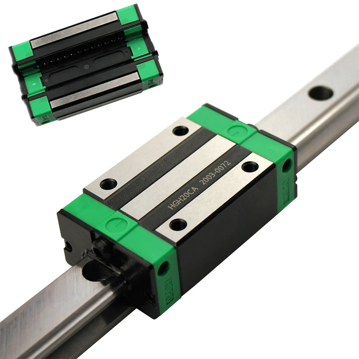 HGR20 Linear Guide 2pcs Rail + 4pcs HGH20CA Slider HG20 Steel Flang Slide Block Carriages 200mm-1500mm For CNC Engraving Router