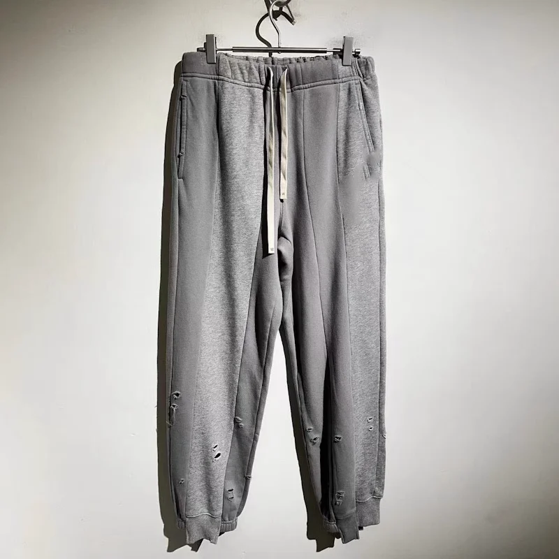

Autumn Streetwear MMY Men Sports Trousers New Style Torn and Spliced Casual Straight-leg Sports Trousers