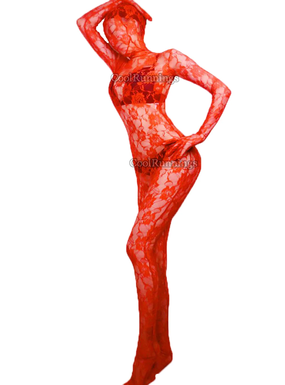 Men/Women Sexy Red/White/Black Lace Full Body Zentai Catsuit Costume Unitard leotard Bodysuit