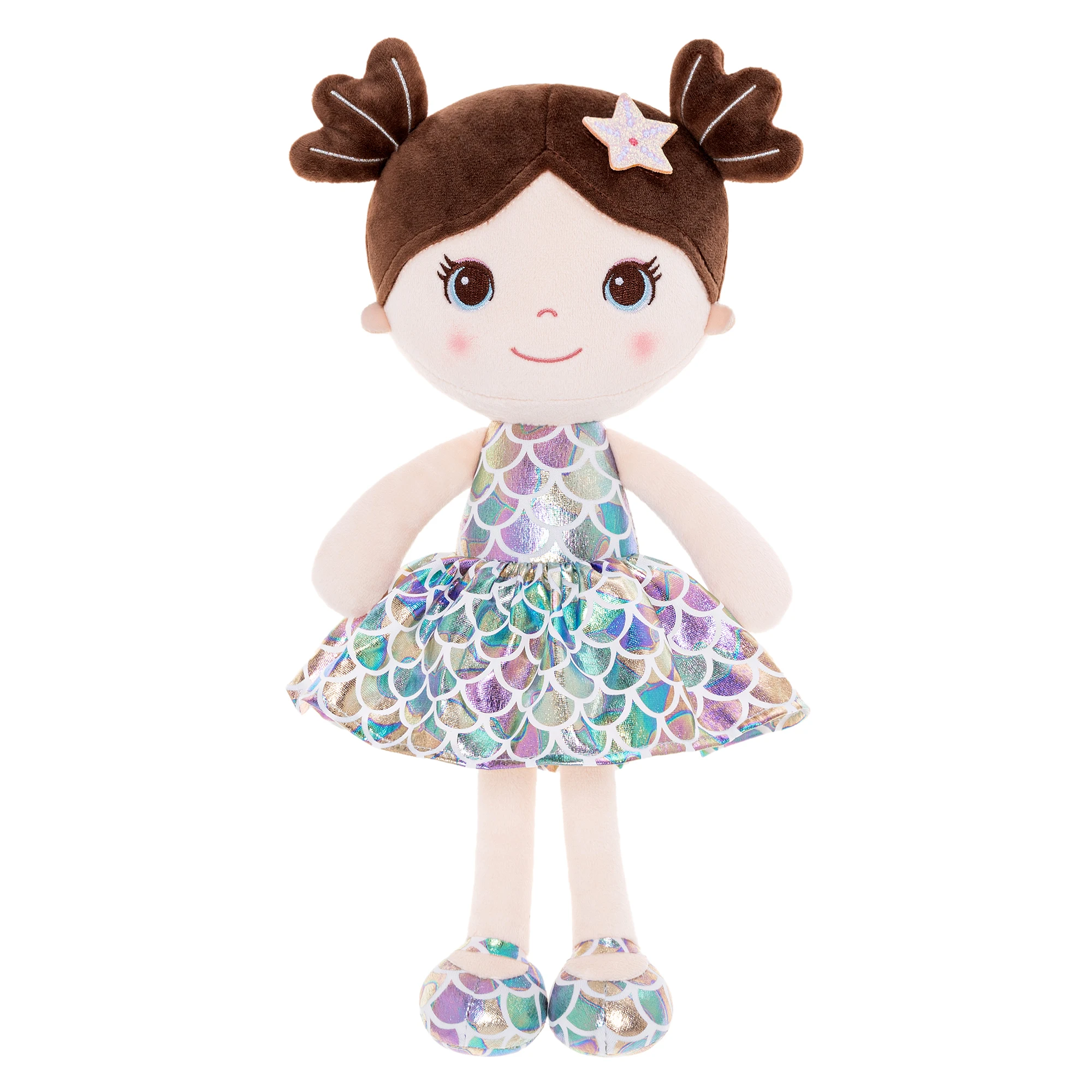 Plush Toys new Fashion Girl Tina Fish Scale purple skirt for Kids Soft Toys Girl&lsquo;s Birthday Gift 30 cm