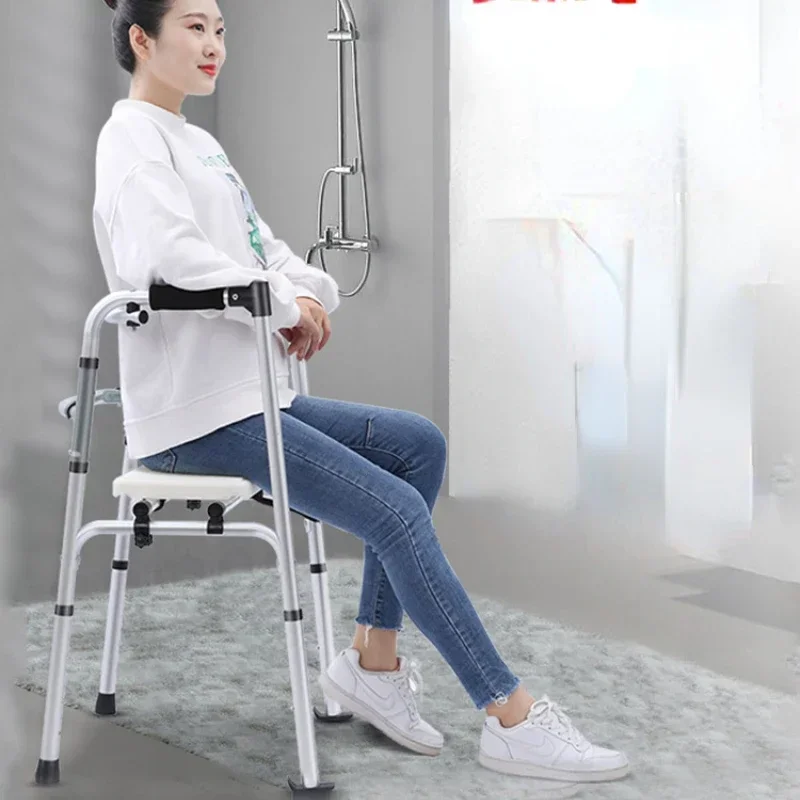 Travel-Friendly Elderly Shopping Cart Auxiliary Walking Crutches Can Sit & Fold Walking Cane Car for Support 3