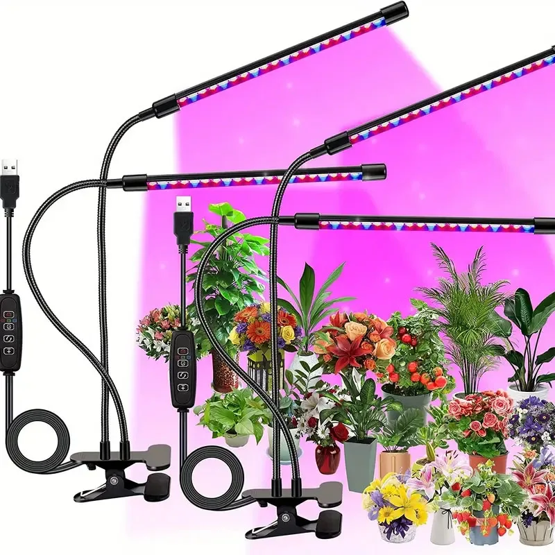 

LED USB Grow Light Indoor Garden Brightness Plants Grow Lamp 3/9/12H Timer 9 Dimmable for VEG Seedling Succulent Fitolampy