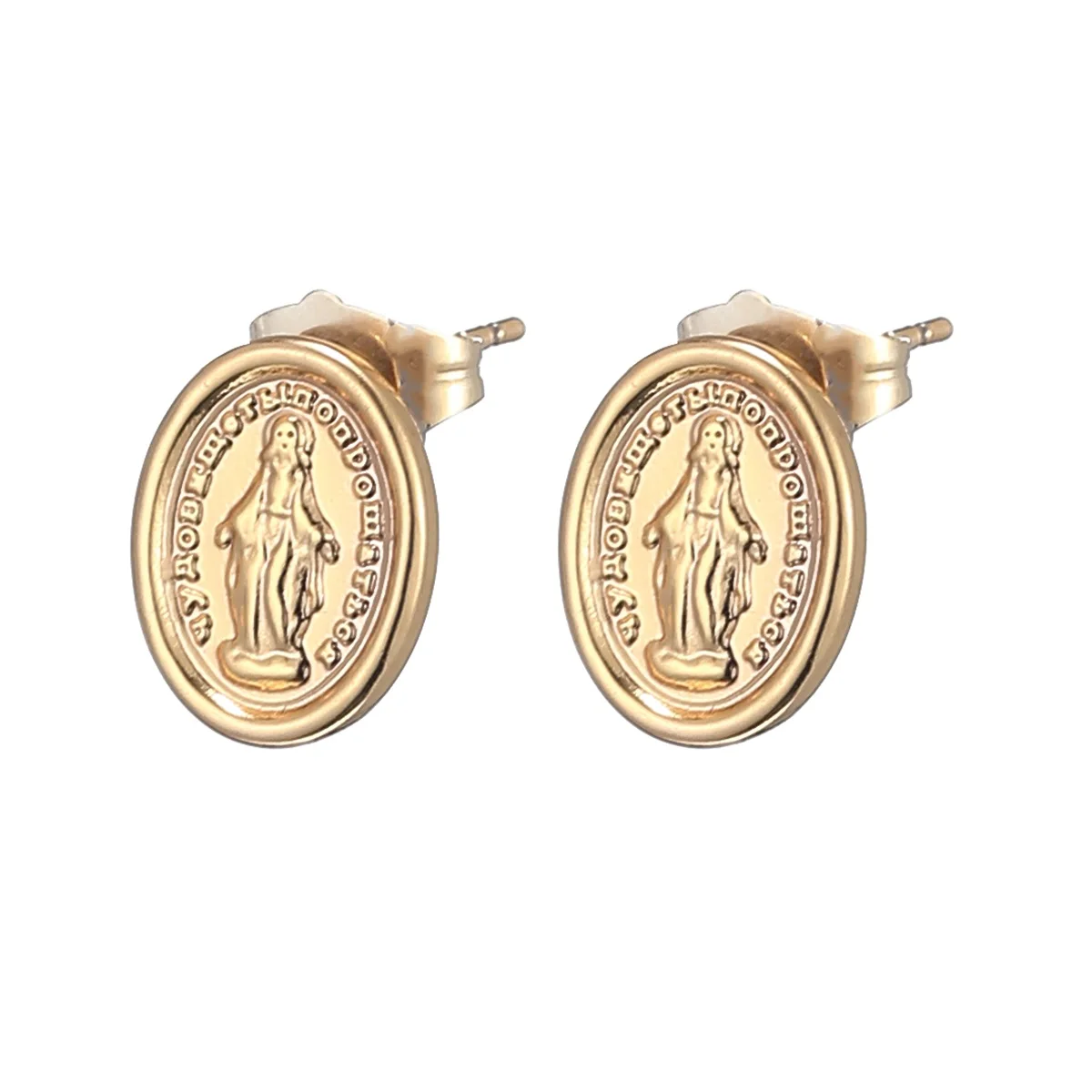 Boucle D Oreille Savoyarde Sainte Marie De La Mer Petites boucles d'oreilles en or de la vierge marie, bijoux religieux,  tendance, pour femmes | AliExpress