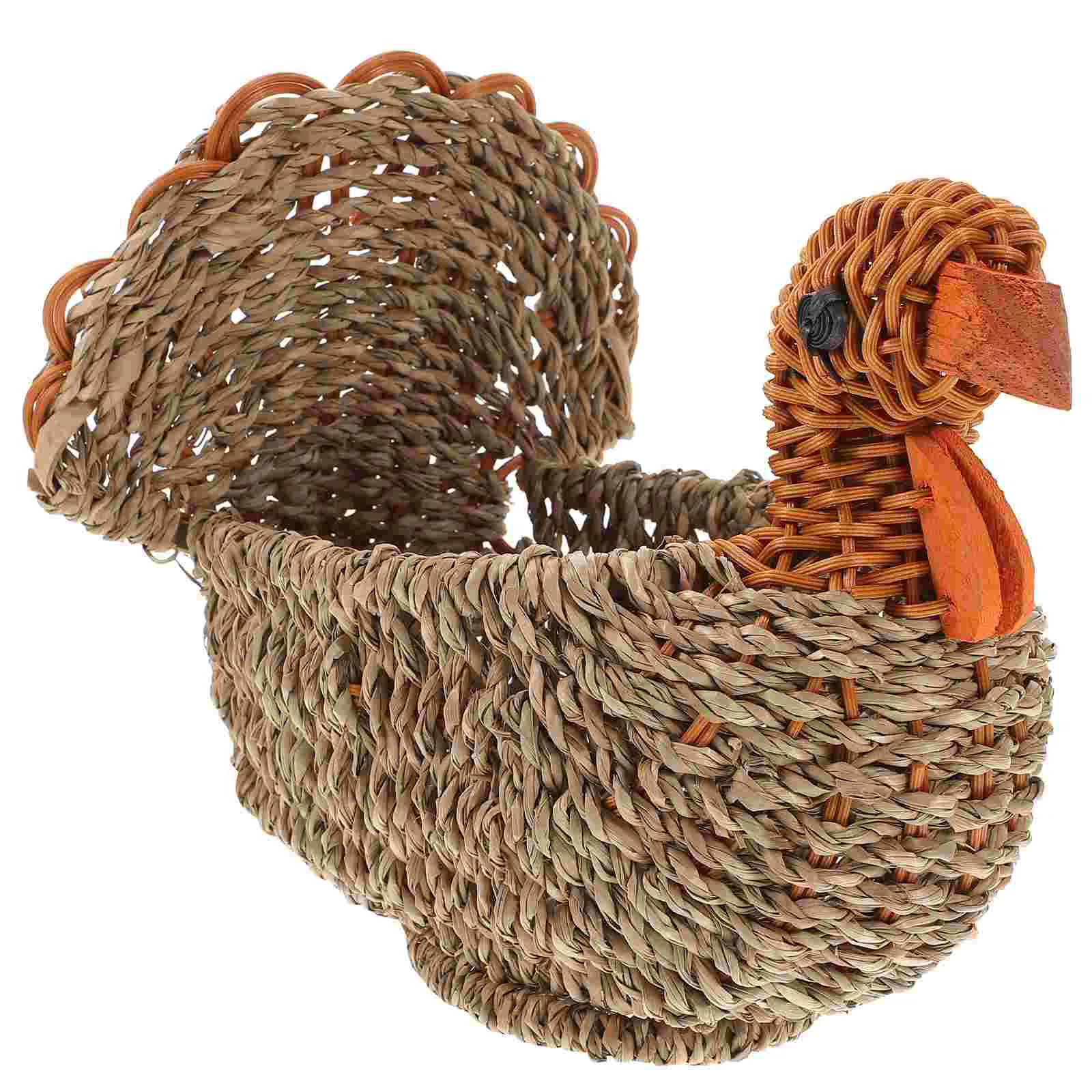 

Woven Storage Basket Rattan Bread Fruit Snack Basket Food Serving Platter Sundries Organizer Kitchen Picnic Baskets