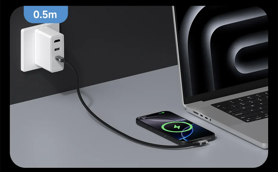 Hagibis USB4 USB-C Cable 80Gbps 240W Right Angle 8K