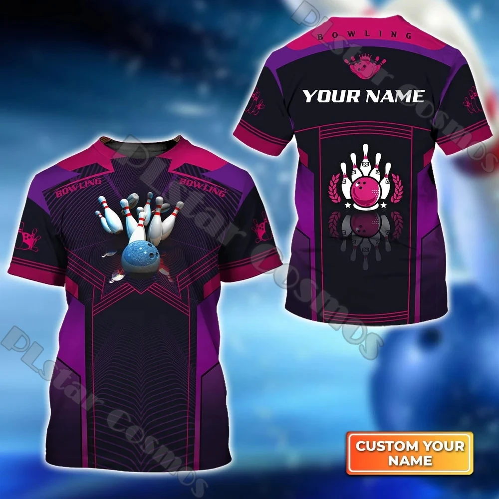 Sommer Neueste Herren t-shirt Angepasst Name Bowling Spieler 3D All Over Gedruckt Unisex Casual T-shirt Geschenk Für Bowling Liebhaber DW204 – Detail 25