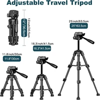 Mini Tripod for Camera, 25inch Aluminum Tabletop Camera Tripod, Portable Travel Tripod , for Cameras, Projectors, Spotting Scope - Image 3