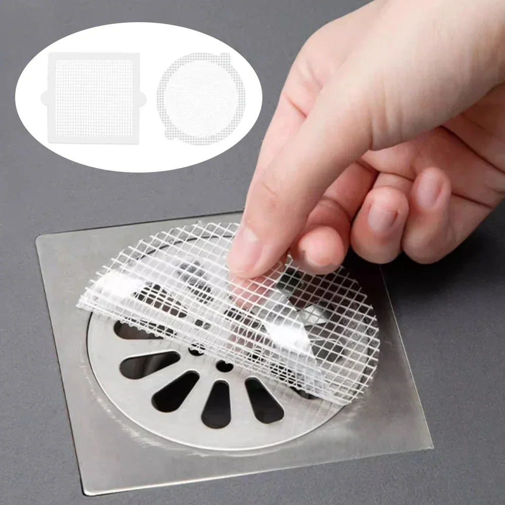 5/10M Disposable Shower Floor Drain Filter Hair Catcher Strainer Sink Bathroom Sewer Outfall Anti Blocking Filter Screen Sticker