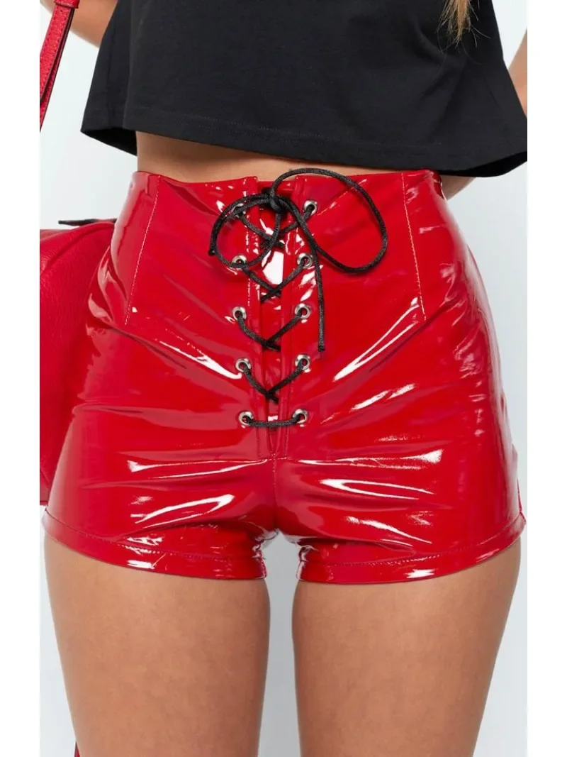 Sexy Porn Body Lingerie Women Pants Women's High Waisted PU Leather Pants Autumn Sexy Shorts Women Lingerie Catsuits