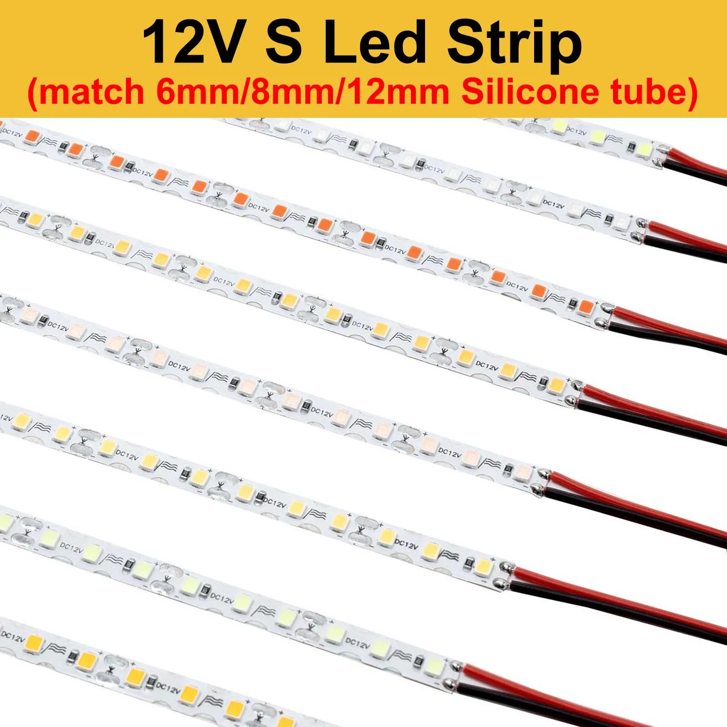 6mm 8mm Separate Silicone Neon Strip Flexible 120Leds 2835SMD Led Tape For LED Neon Sign Waterproof IP67 DC12V