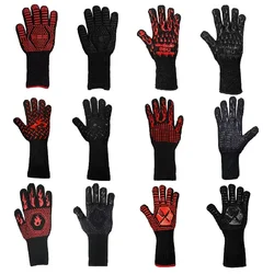 High-Temperature Resistant Fireproof BBQ Gloves (1PCS random pattern)