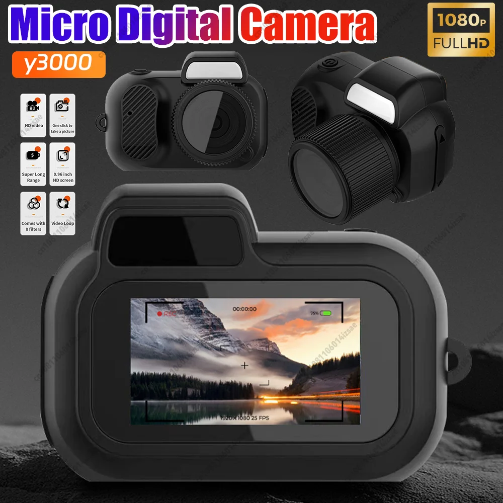 Y3000 Micro Digital Camera Mini Camera With 0.96in Screen 1080P Micro Digital Camera with Wrist Strap Photos & Videos Camera