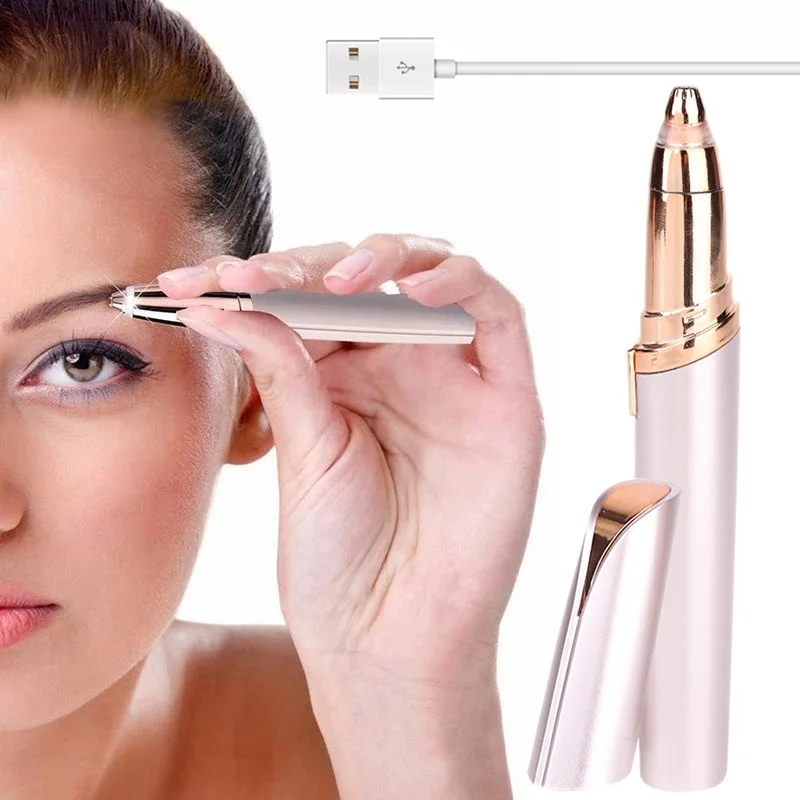 Usb Electric Eyebrow Trimmer Makeup Painless Eye Brow Epilator Mini
