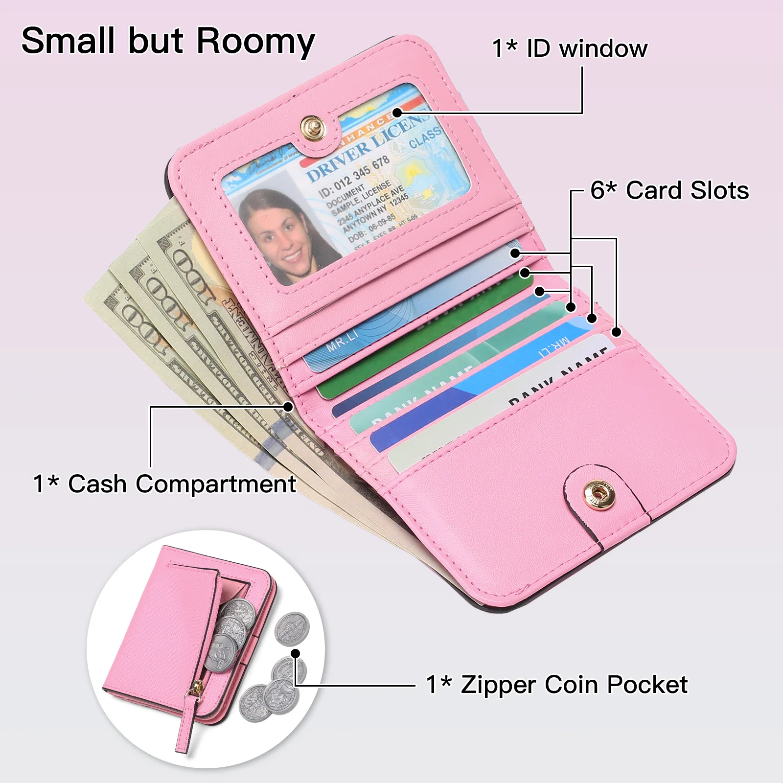 2025 new girl purse custom letter short purse girl cute purse multi-function simple purse Anti-theft cash bag 3