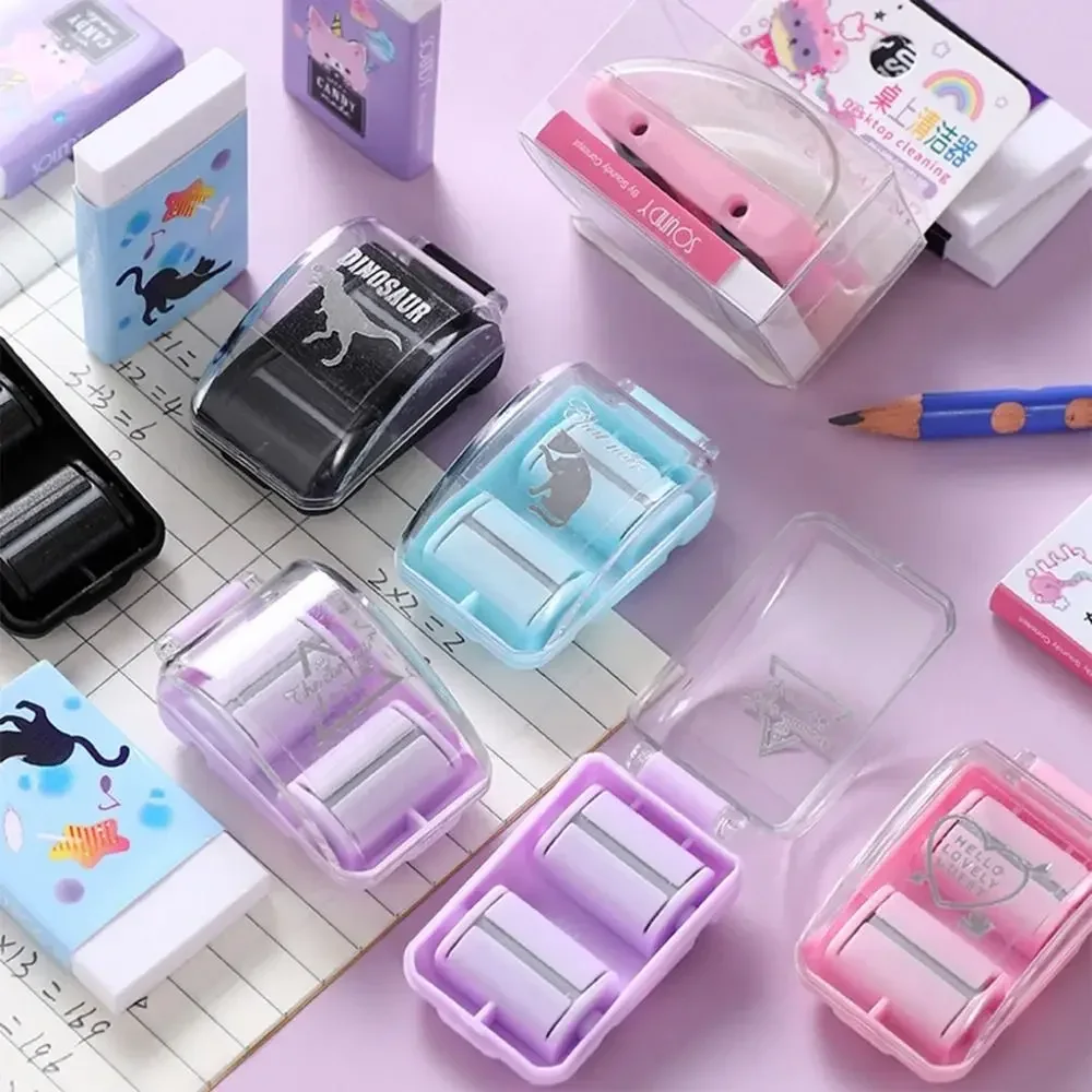 Mini Aspirapolvere da Scrivania Portatile per Gomme da Cancellare, con Simpatico Design a Gomma, Spazzolino Manuale da Scrivania, Regalo per Studenti, Scuola e Ufficio - immagine 2