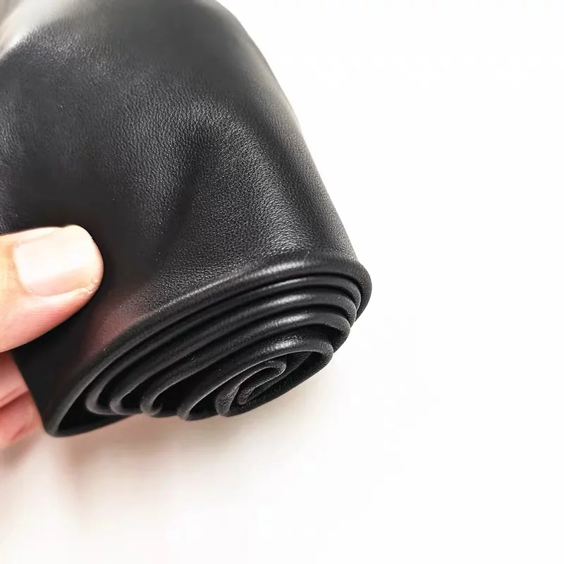 0.6mm Genuine Black Sheepskin Leather Fabric 4