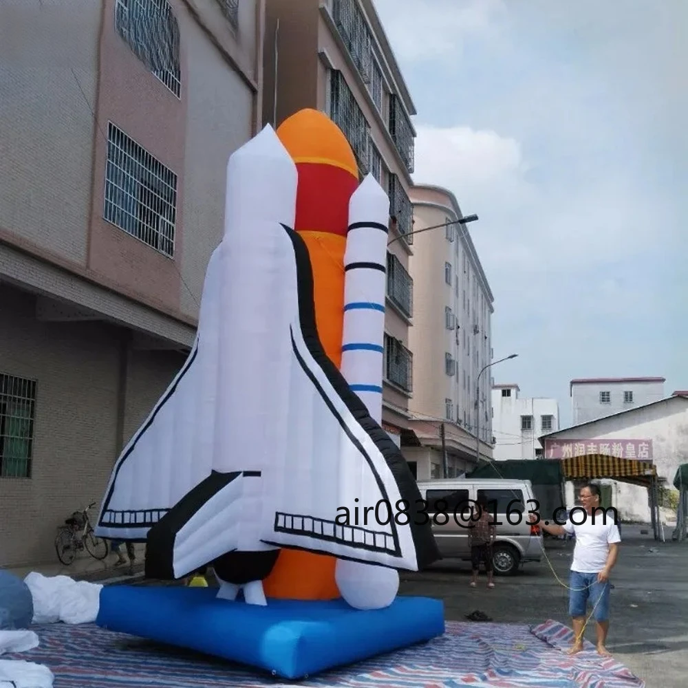 Outdoor Giant Inflatable Space Shuttle Inflatable Spaceship Rocket Ship Model with LED Lights for Advertising