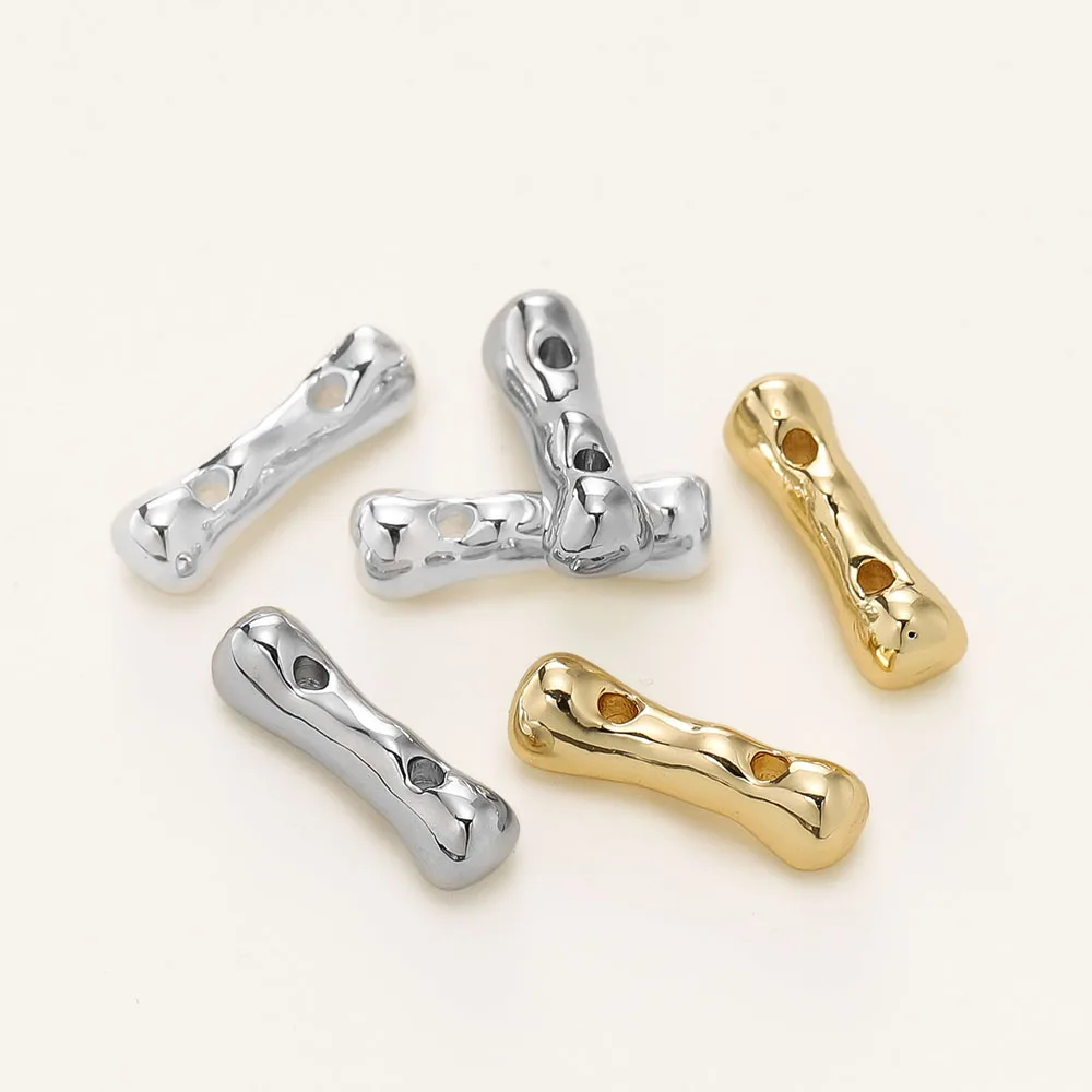 

4/6 шт./упаковка, латунные бусины с двумя отверстиями