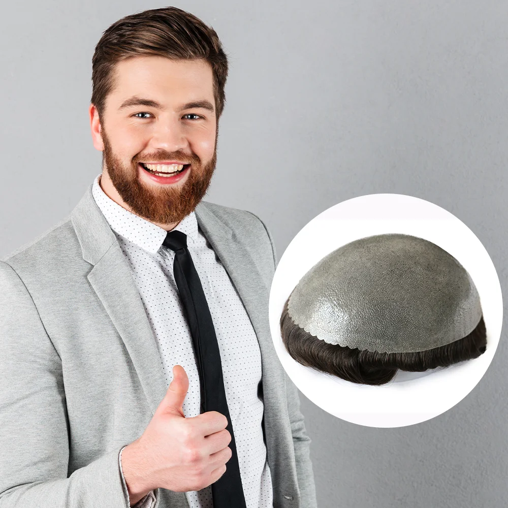 

Парик Strong Knot для мужчин, искусственная кожа, мужской парик, европейский парик, парик для мужчин, капиллярный протез, парик