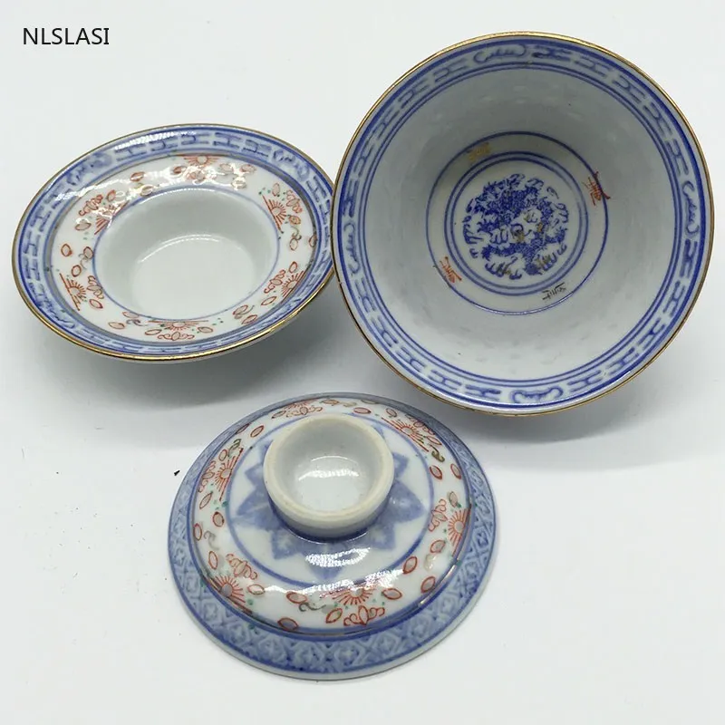 Jingdezhen Ceramic Gaiwan Retro Teacup handmade Tea tureen Bowl Chinese Teaware Accessories Drinkware Personal Cup 150ml