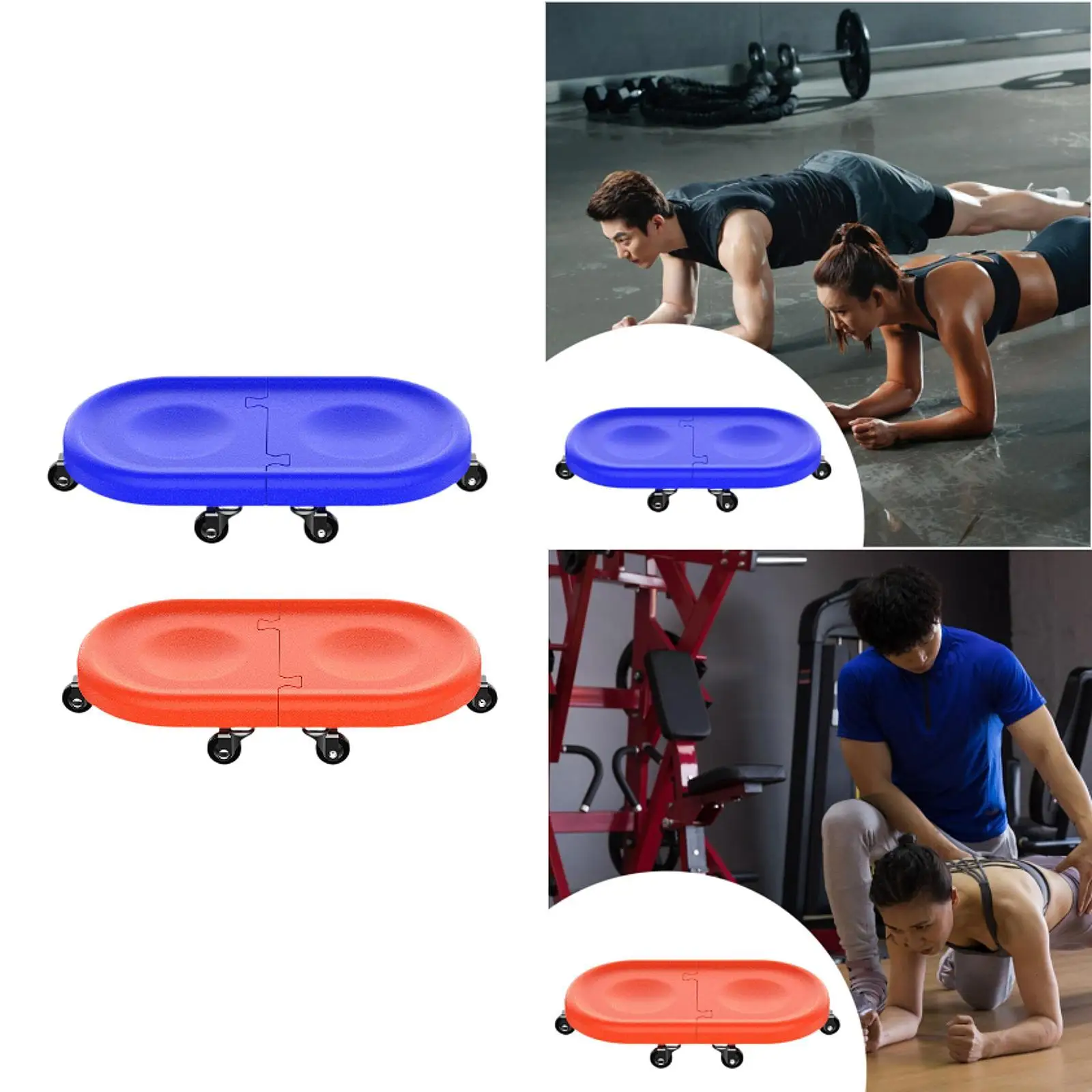 6 Wheel Abdominal Disc Wheel Roller Core Strength Training Exercise Slider