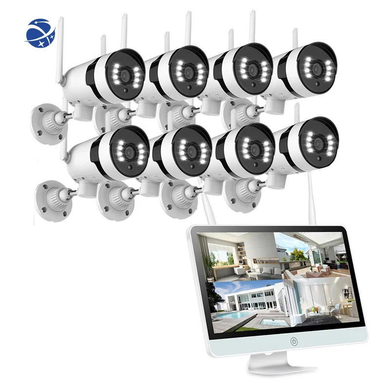 

Yun Yi 8CH Outdoor Pan Rotate Wireless Camera 15 Inch Screen Wifi NVR Security CCTV System