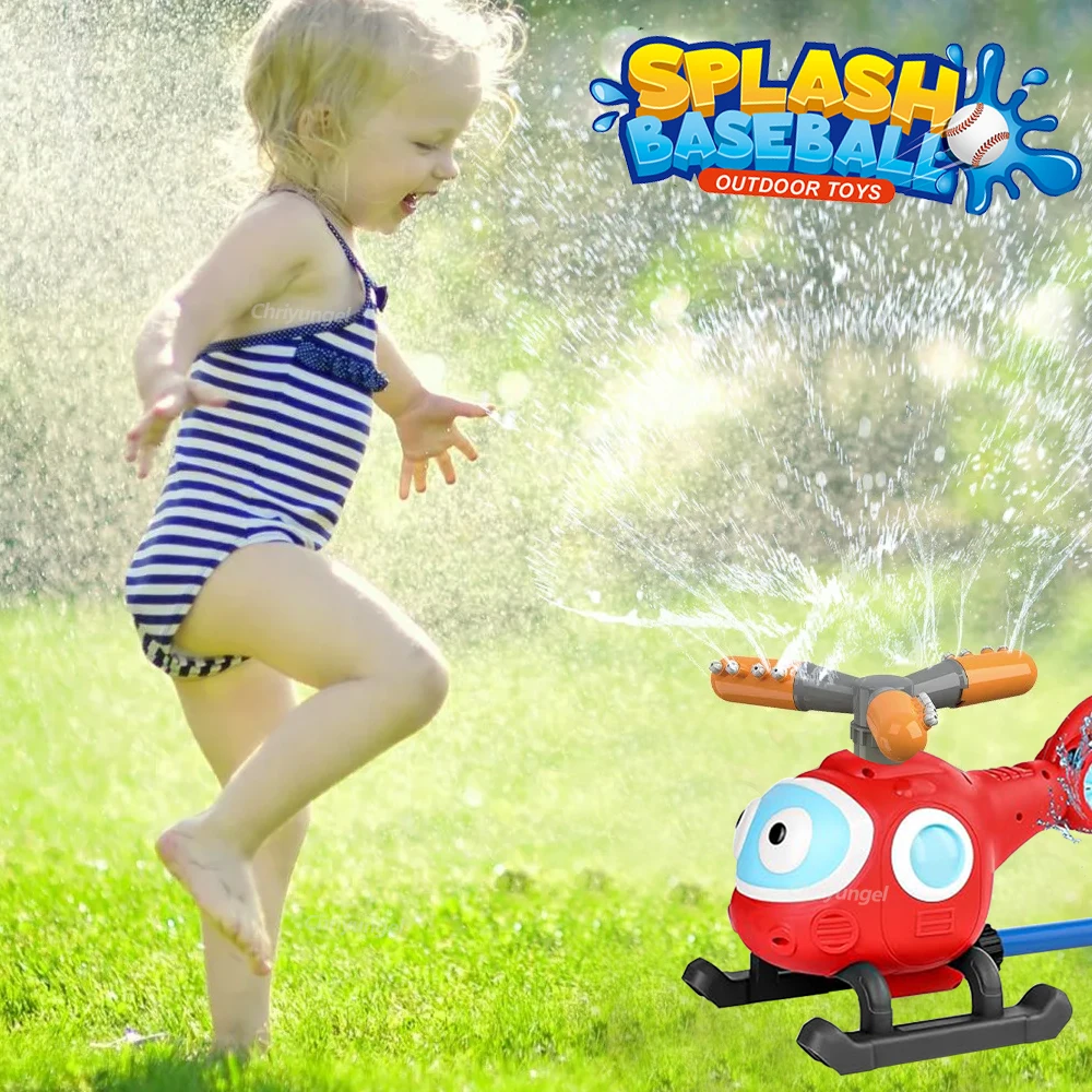 2 in 1 Water Sprinkler Baseball Toy for Kid Baseball Toy Water Game 360° Roating Spray Outdoor Play for Lawn Backyard Pool Party 5