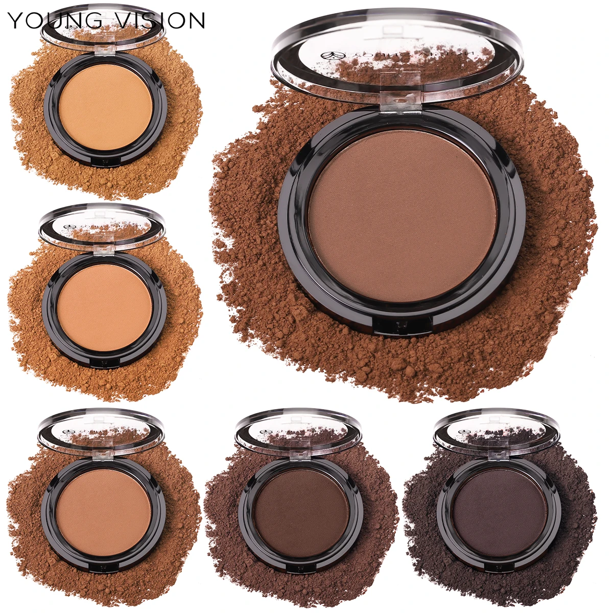 Matte Contour Powder Palette Long-Lasting Bronzer & Highlighter Makeup Kit for 3D Face Shaping