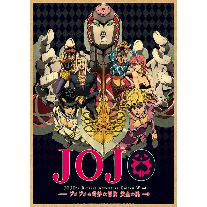 JOJO Posters Vintage Anime Poster JoJos Bizarre Adventure Animation Canvas Painting Wall Art Decoration Kawaii Room Decor vintage art poster anime wall poster vintage wall art canvas wall art wall art print art paper poster