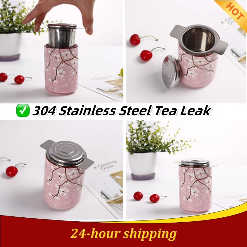 

Stainless Steel Tea Leak Double Handle Tea Maker Filter Reusable Tea Infuser Tea Strainers Teaware supplies Kitchen Accessories