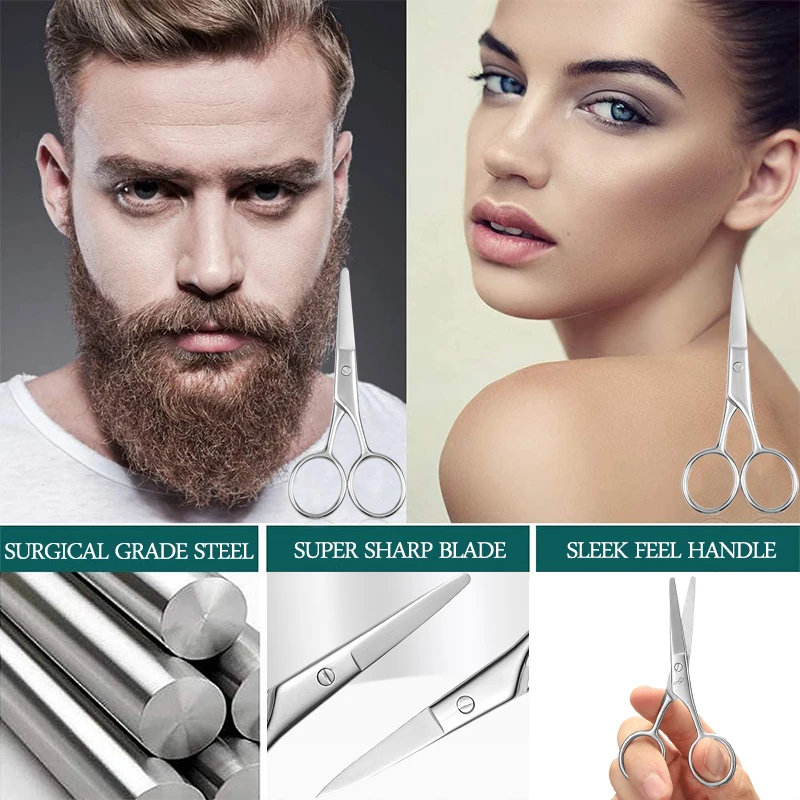 1Pc Eyebrow Nose Hair Scissors Stainless Steel For Manicure Multi- Purpose Cuticle Nail Beauty Kit with Sharp Edge Blades 3