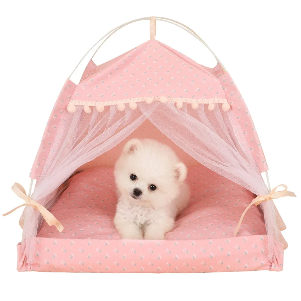 Floral Pet Tent Bed 1