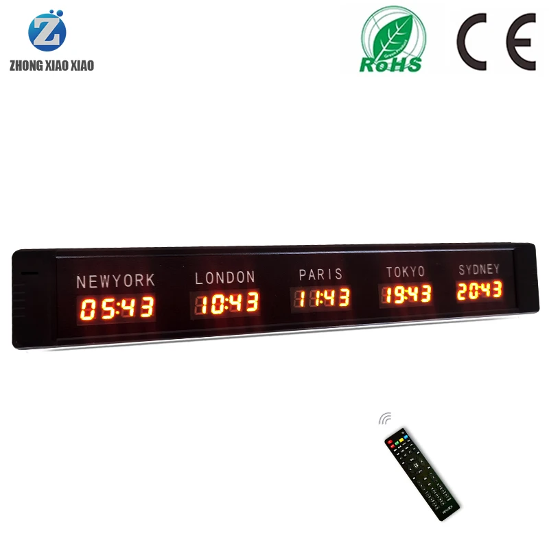 The securities market and securities firms use a 5-time zone clock/desktop world clock 4