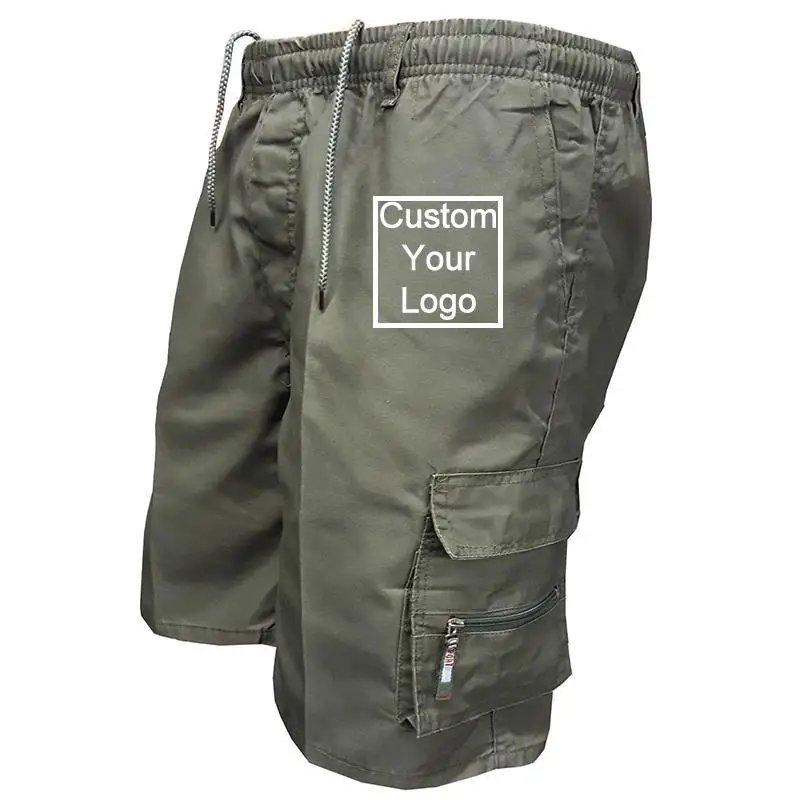 Custom Logo Men Summer Solid Breeches Cargo High Quality Breathable Quick Dry Casual Fashion Short Pants Multi Pocket Shorts