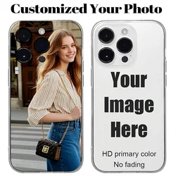 DIY Customizable Photo Anti - Shock Silicone Back Cover - iPhone 15 (Clear)