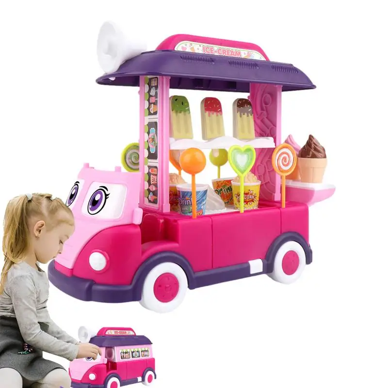 

Pretend Play Ice Cream Truck Toy Pretend Play Toy Dessert Cart Ice Cream Toy Pretend Play Food Set For Girls Boys Kids And