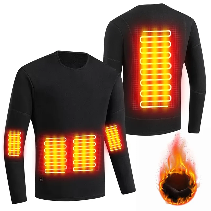 2023NewWinterHeatedSuitUnderwearMotorcycleUSBElectricPowered