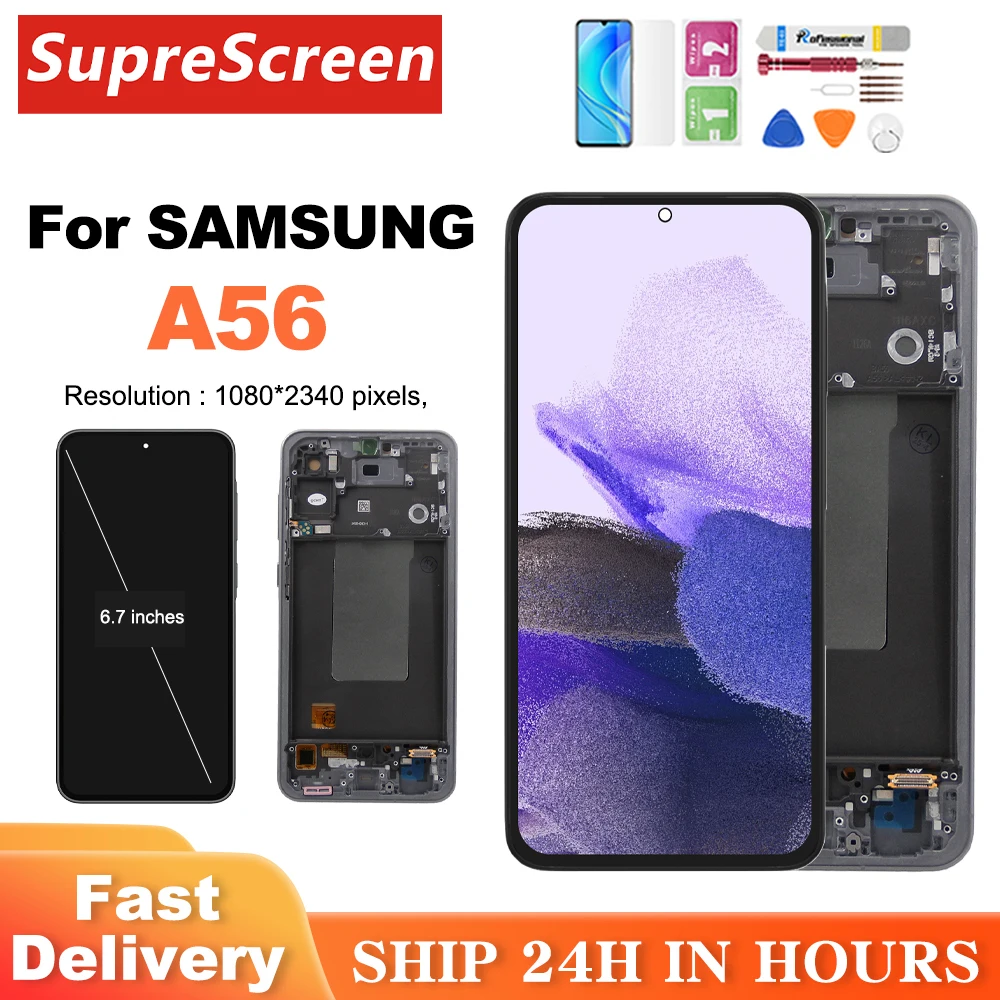 OLED Per Samsung Galaxy A56 5G SM-A566V SM-A566B SM-A566E Display LCD Touch Screen Digitizer Per Samsung A56 5G Display Screen
