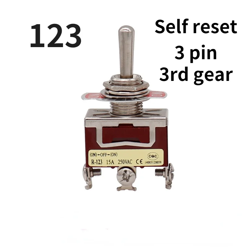 1Pcs Toggle Switch 1021 High Current Silver Contact Toggle Swing Arm Switch Self Reset 1221 / 1321 / 223