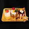 PEANDIM Creative Gold Metal Violet Flower Tray Hotel Fruit Tray Home Table Pastry Plate Wedding Party Cake Dessert Snack Charger 2