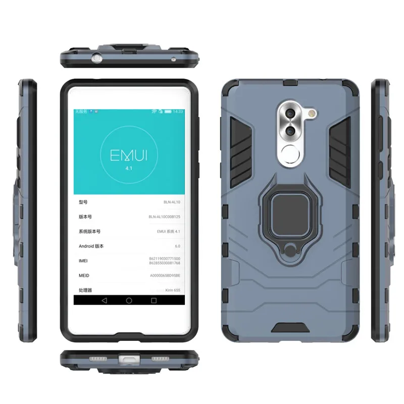 Luxury Bracket Finger Ring Hard Case For Huawei Honor 6X Back