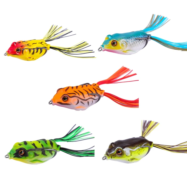 Fishing Lures Frogs Top Water Frogs Bass Fishing Lures3D Eyes Realistic  Body Pattern Popping Frog Lure