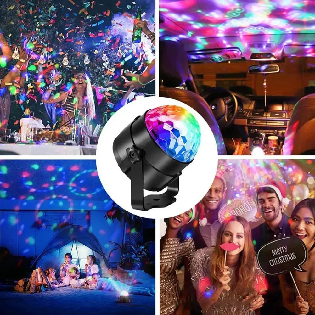 LED Stage Lights RGB Sound Activated Rotating Disco DJ Party Magic Ball Strobe Mini Laser Projector Lamp Home KTV Christmas Show