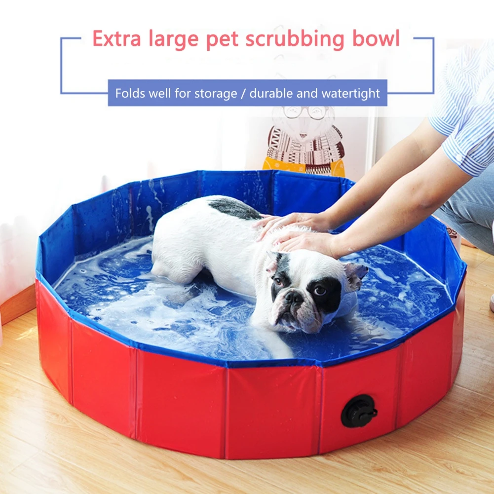 Dog Swimming Pool Foldable Pet Dog Bathing Tub Indoor Outdoor Summer Cool Bath Wash Accessories