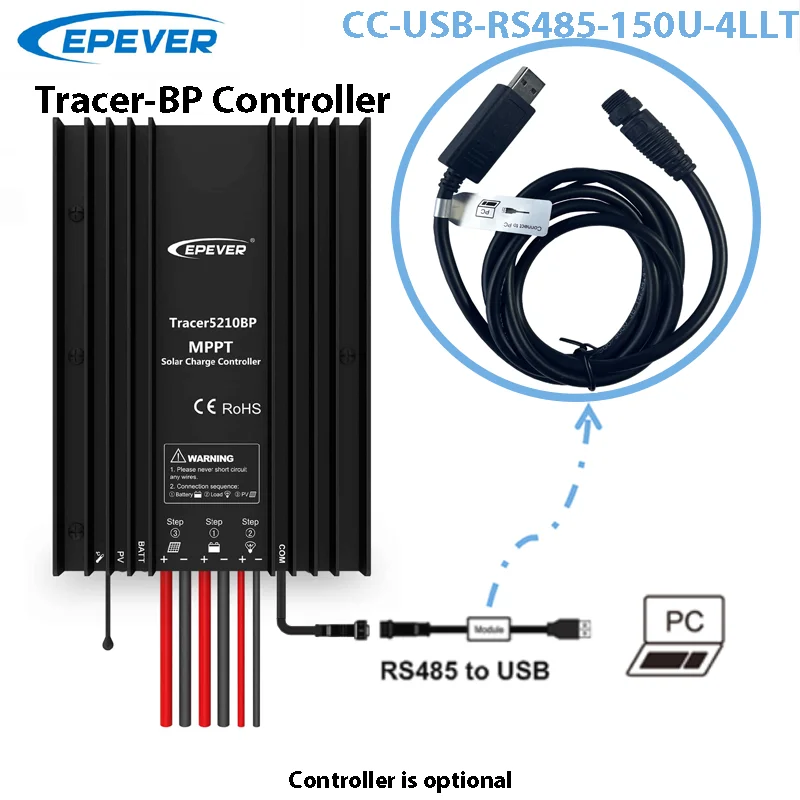 EPEVER CC-USB-RS485-150U-4LLT Communication Cable Applies To TracerBP TracerBPL to PC Waterproof Connector