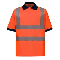 Navy Reflective Polo with Buttons