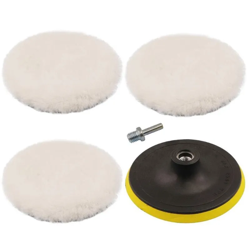 3-Inch Wool Disc Set 5-Piece Polishing Disc Set Sponge Wheel Wool Pad