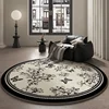 Round Retro Living Room Carpet Machine Washable Bedroom Carpets Art Petal Coffee Table Rug Soft Comfortable Cloakroom Rugs Tapis 1